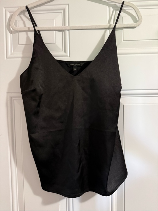 Banana Republic Tops - 52. Banana Republic Black Satin V-Neck Cami Small Petite